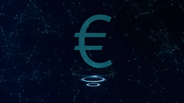 istock A superb 3d Euro sign. Space blue cyberspace backdrop with internet connections. Euro currency is on three virtual glowing circles. 1150749205