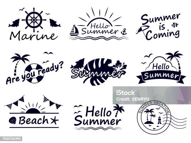 Summer Logos1 Stock Illustration - Download Image Now - Logo, Clown Fish, Dolphin