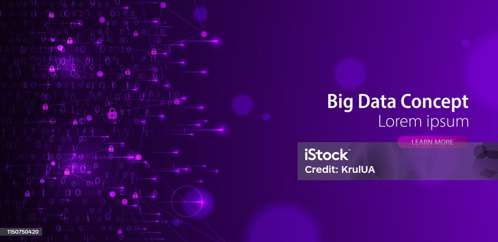Technology Background Binary Computer Code Big Data Concept Vector ...