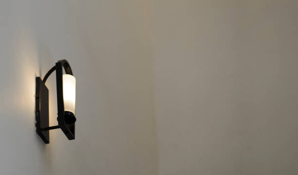 istock Metal frame Electricity power wall lamp on bottom view 1150751135