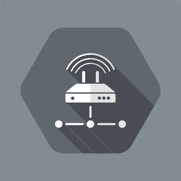 Vector illustration of Router network - Flat minimal icon