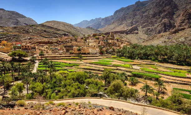 Village of Bilad Sayt in Al Hajar Mountains in the Sultanate of Oman