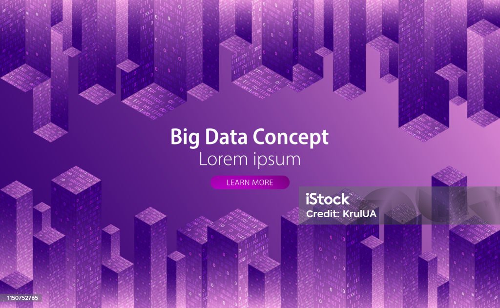 Technology Background Big Data Concept Binary Computer Code Vector ...