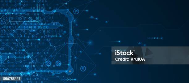 Technology Background Big Data Concept Binary Computer Code Vector ...