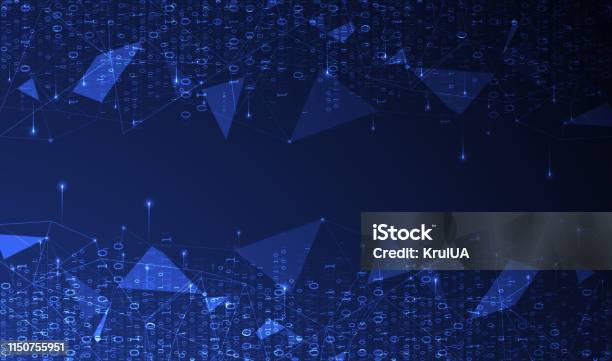 Technology Background Big Data Concept Binary Computer Code Vector ...