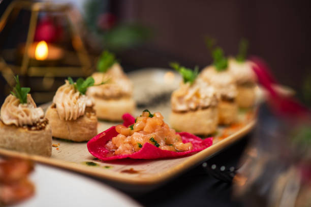 istock Kegs with salmon fish and cream sauce 1150757146