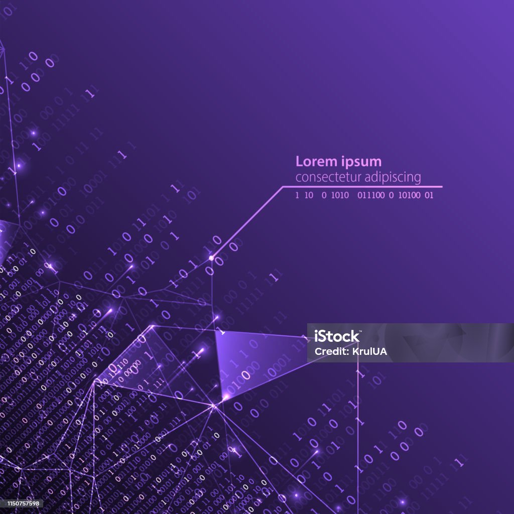 Technology Background Big Data Concept Binary Computer Code Vector ...