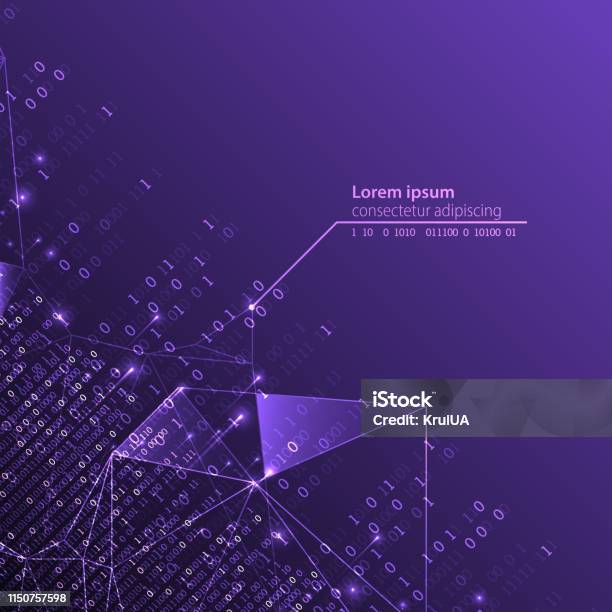 Technology Background Big Data Concept Binary Computer Code Vector ...