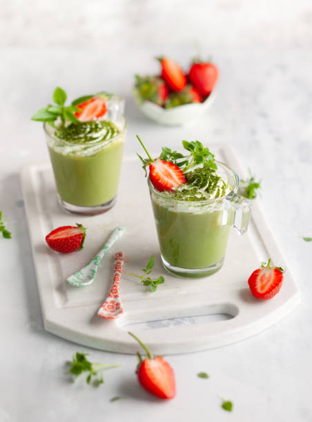 istock Matcha green tea panna cotta 1150757648