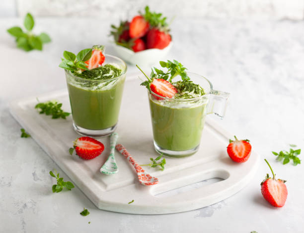 istock Matcha green tea panna cotta 1150757661
