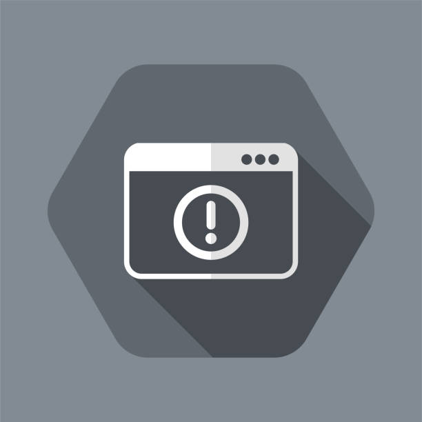 Alert window - Flat minimal icon Flat and isolated vector illustration icon with minimal modern design and long shadow connection interrupted stock illustrations