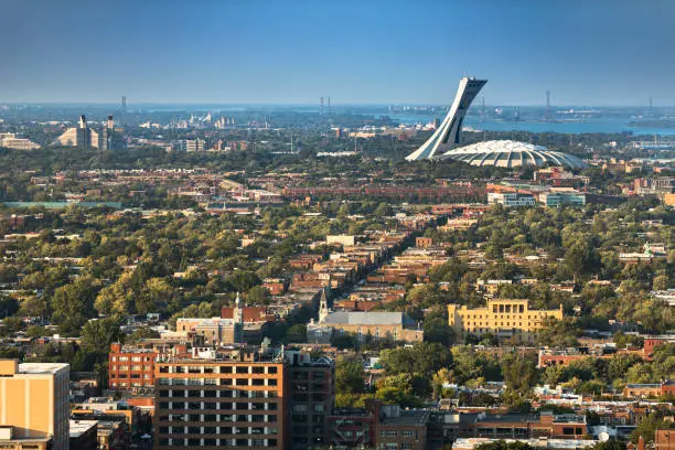 Photo of Urban city skyline from Mount Royal in Montreal, Canada