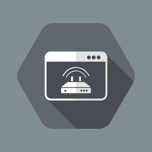 Vector illustration of Router setting window - Vector flat minimal icon