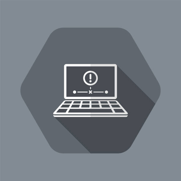Network alert error - Flat minimal icon Flat and isolated vector illustration icon with minimal modern design and long shadow connection interrupted stock illustrations