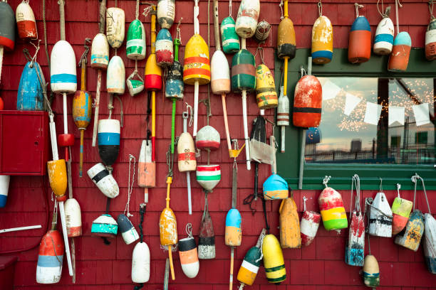 istock Nautical background on a clapboard hut in Boston Massachusetts 1150763165