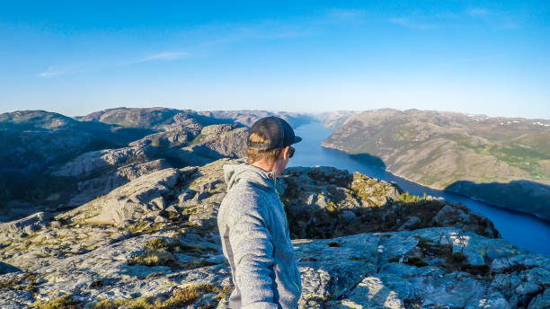 istock Norway - A young man taking selfie with Lysefjorden 1150764762