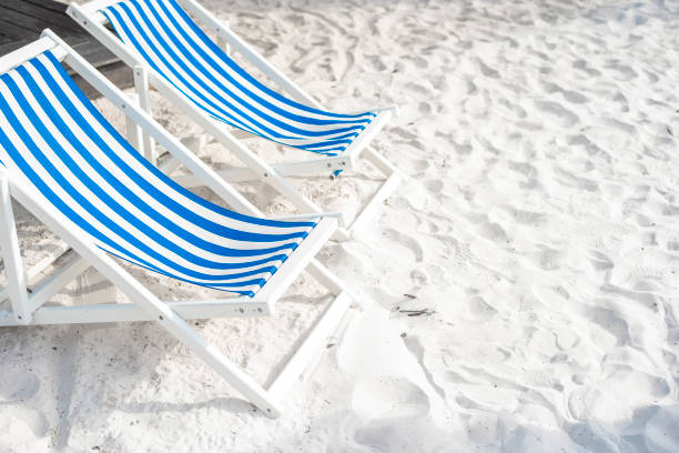 istock blue lounge on the beach, summer concept 1150765324