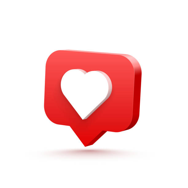 ilustrações de stock, clip art, desenhos animados e ícones de 3d heart like social network. white background. vector illustration - symbol social networking computer icon blog