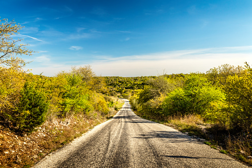 Vanishing highway in Texas Hill Country