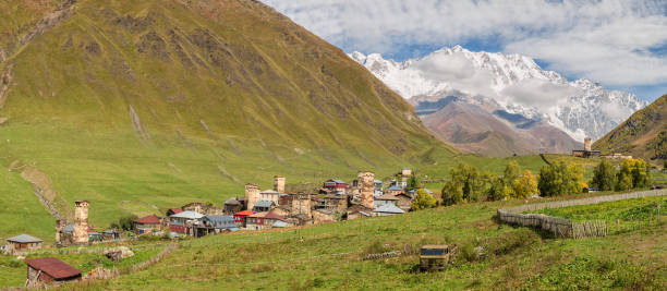 istock Panorama Ushguli, Upper Svaneti, Georgia 1150767118
