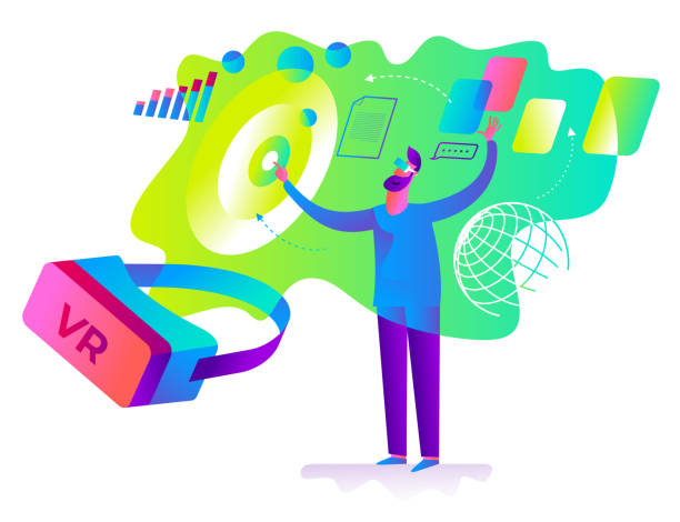 istock Cartoon character illustration for web design, presentation, infographic, landing page: IT, Internet, virtual reality 1150771426