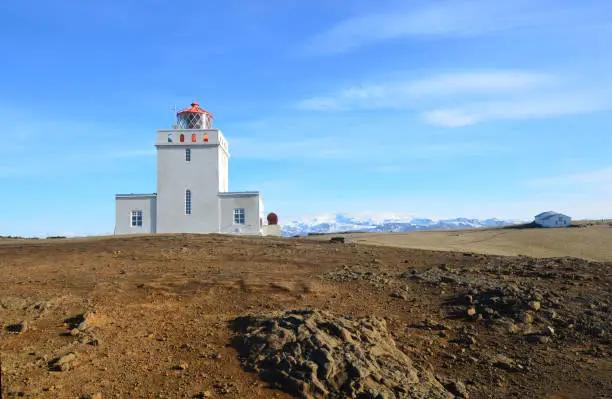 Dryholaey Lighthouse in southern Vik Iceland.