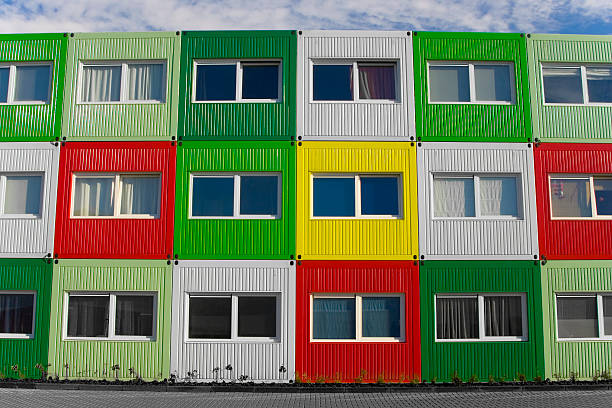 istock Colorfull seacontainers transformed to student housing 115077464