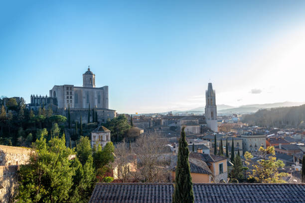 istock Cityscape with Cathedral and Basilica in Girona, Spain 1150777601