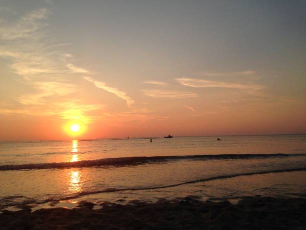 istock Sunset  on the beach, Karwijk in Holland 1150778041