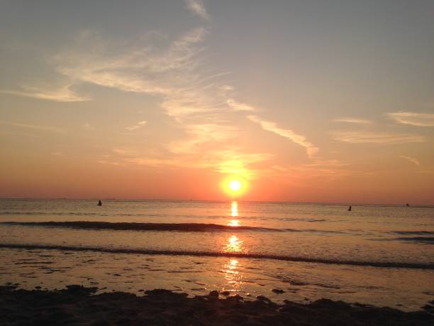 istock Sunset  on the beach, Karwijk in Holland 1150778056