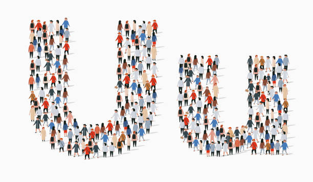 istock Large group of people in letter U form 1150778269