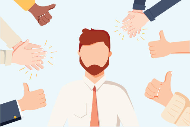 ilustrações de stock, clip art, desenhos animados e ícones de human hands clapping. applaud hands. vector illustration in flat style. many hands clapping ovation and thumps up - thumps up