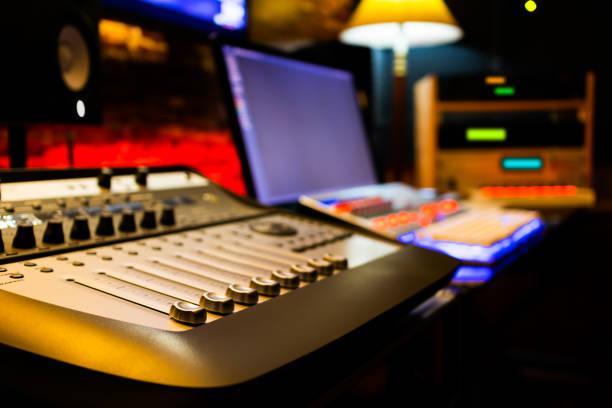 istock professional recording equipment in studio. music production concept background 1150780423