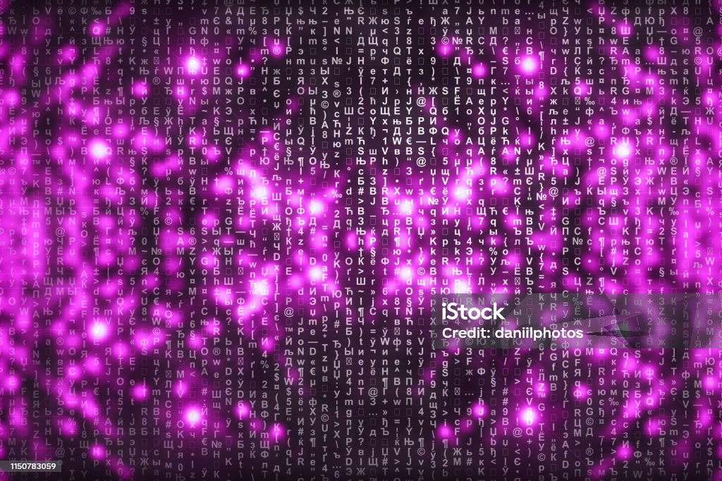 Pink Matrix Digital Background Abstract Cyberspace Concept Characters ...