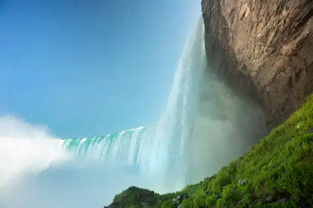 Photo of River flows over the Niagara Falls Ontario Canada