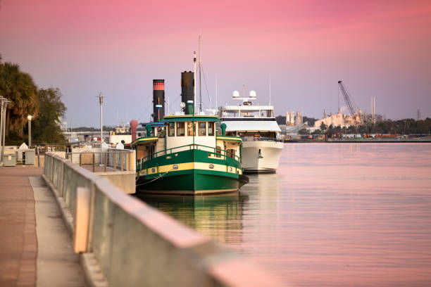 istock Riverboat floats on the Savannah River 1150787016