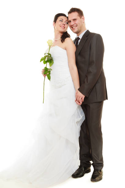 istock Married couple with rose. 1150787119