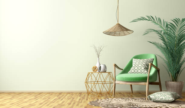 istock Interior with armchair and coffee table 3d rendering 1150794559