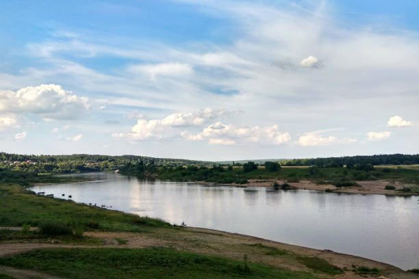 istock Beautiful Oka River and Summer Evening Nature Scenery 1150795075