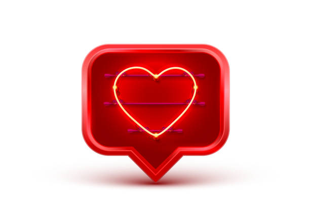 istock Neon frame chat sign in the shape of a heart. 1150796110