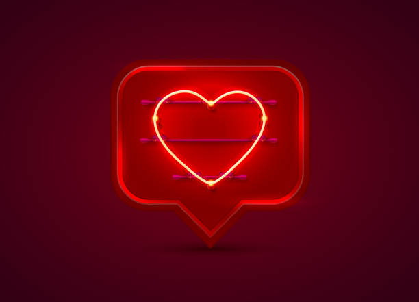 istock Neon frame chat sign in the shape of a heart. 1150796111