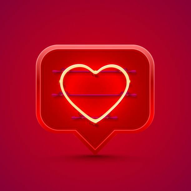 istock Neon frame chat sign in the shape of a heart. 1150796122