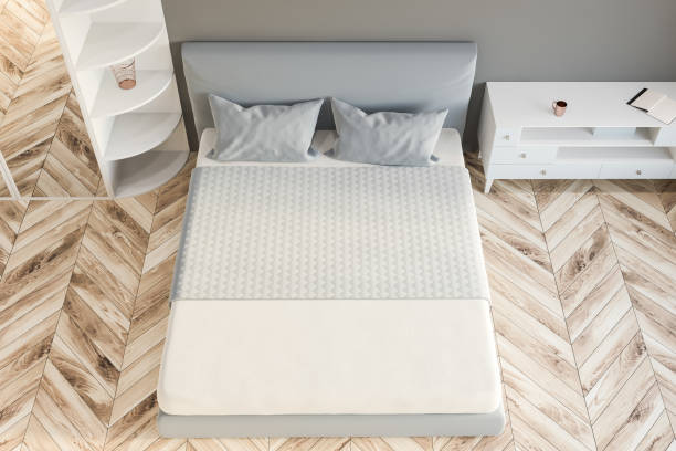 istock Top view of gray master bedroom 1150799231