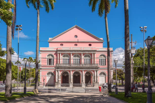 Recife, Pernambuco, Brazil - May 05, 2019:\nTheater in neoclassical style, inaugurated in 1850 and its name is a homage to Princess Isabel
