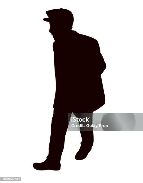 Ein Mann Körper Silhouette Vektor Stock Vektor Art und mehr Bilder von Alter Erwachsener - Alter Erwachsener, Ein Mann allein, Eine Person