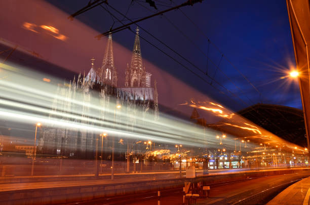 train motion at Central Station Cologne, Germany