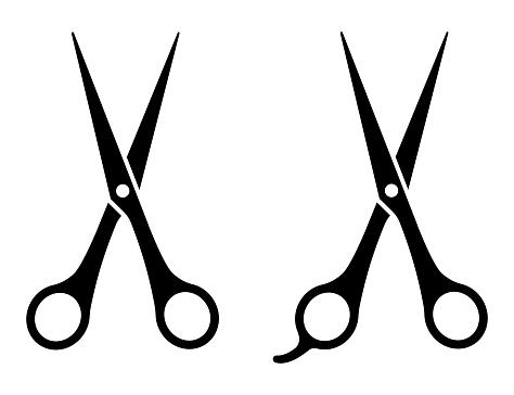 Scissors icons set on white background. Vector illustration
