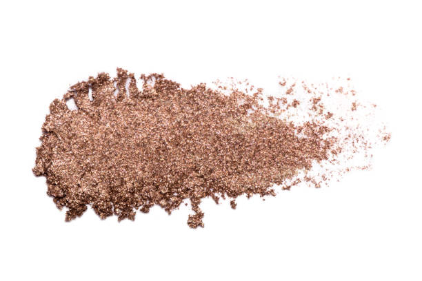 istock Eyeshadow sample isolated on white background. Crushed brown metallic eyeshadow. Closeup of a makeup product 1150806268
