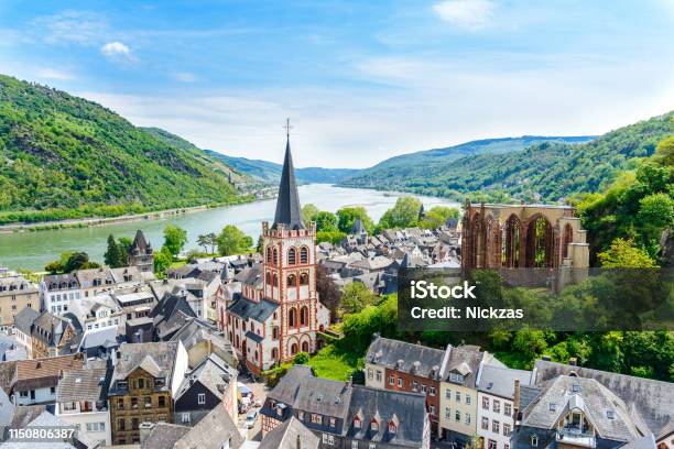 Bacharach Am Rhein Small Town On The Upper Middle Rhine River Germany Unesco Stock Photo - Download Image Now