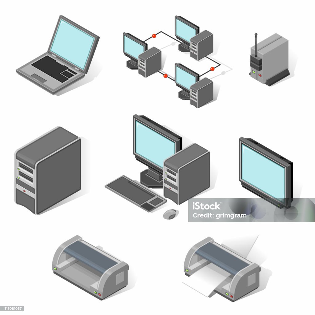 Isometric ikony multimedialne - Grafika wektorowa royalty-free (Ergonomia)